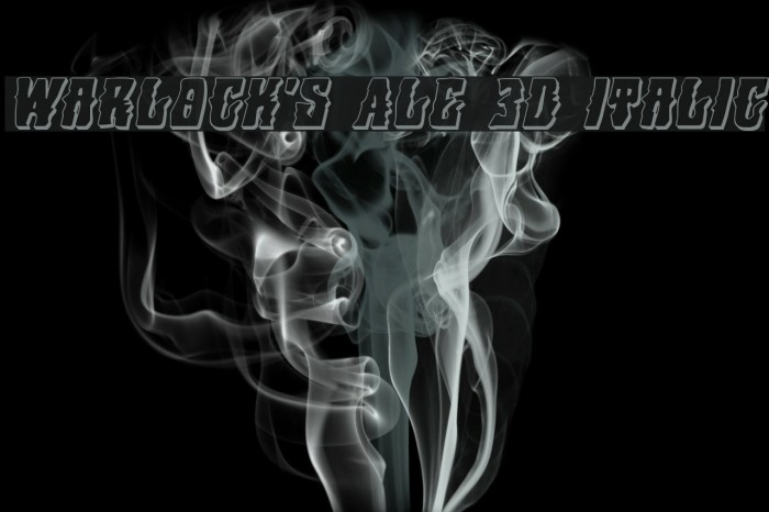 Warlock's Ale 3D Italic Example 3