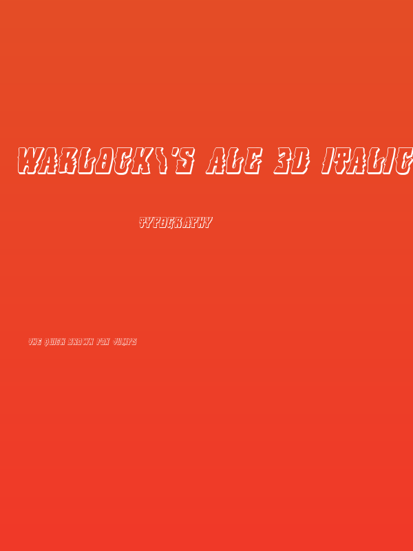 Warlock's Ale 3D Italic Poster
