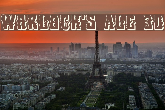 Warlock's Ale 3D Font examples