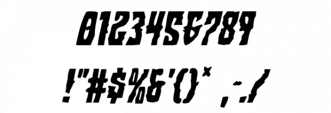 Warlock's Ale Condensed Italic Font OTHER CHARS