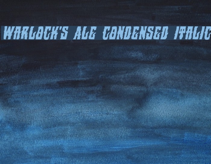 Warlock's Ale Condensed Italic Font examples