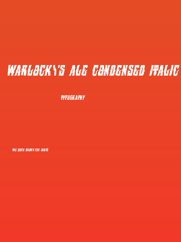 Warlock's Ale Condensed Italic Poster