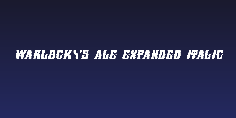 Warlock's Ale Expanded Italic Social Header