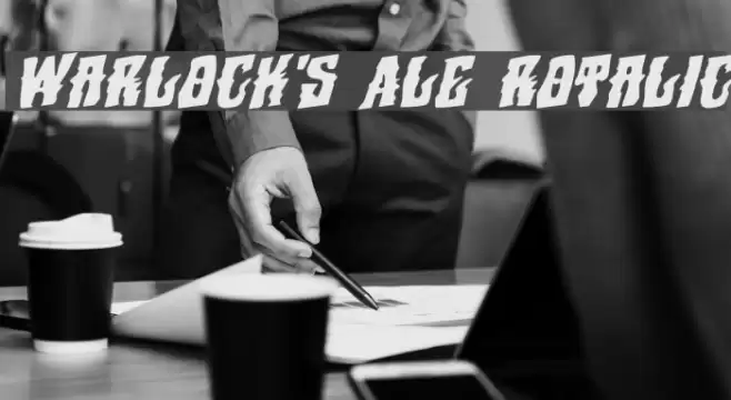 Warlock's Ale Rotalic Font examples