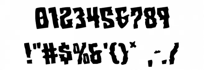 Warlock's Ale Rotated Font OTHER CHARS