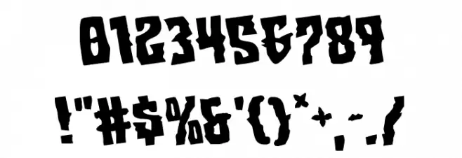 Warlock's Ale Rotated Font OTHER CHARS