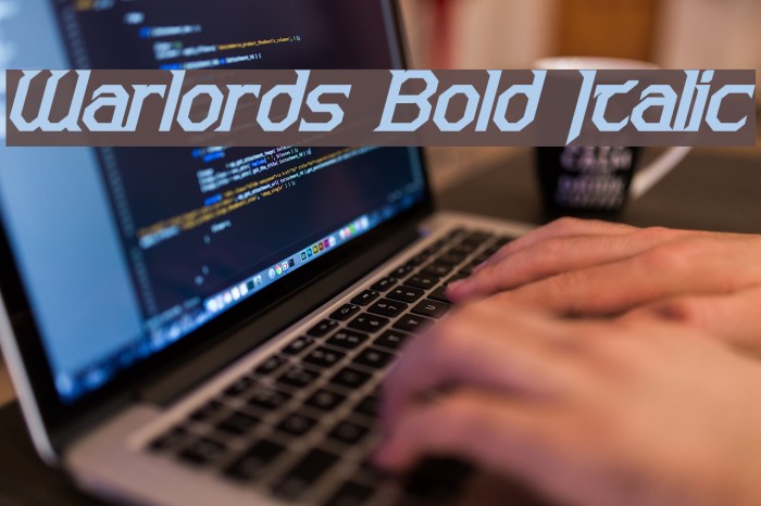 Warlords Bold Italic Font examples