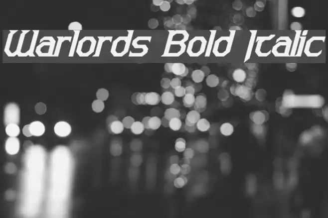 Warlords Bold Italic Schriftart examples
