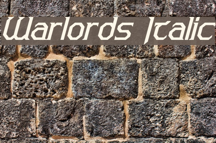 Warlords Italic Font examples