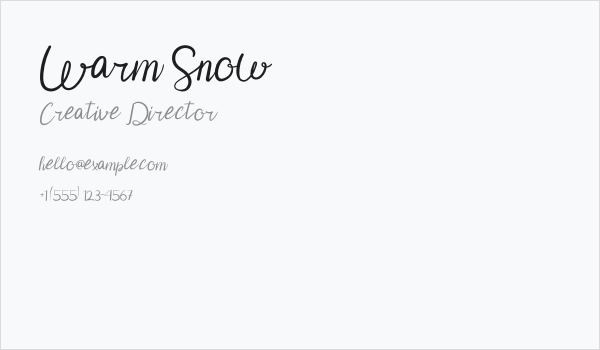 Warm Snow Business Card