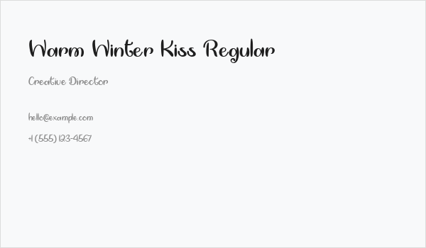 Warm Winter Kiss Regular Business Card
