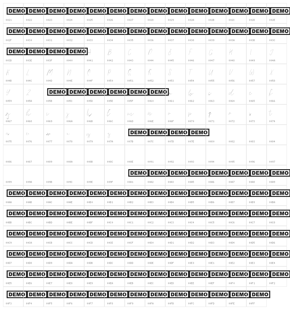 WarmMemoriesLight Character Map
