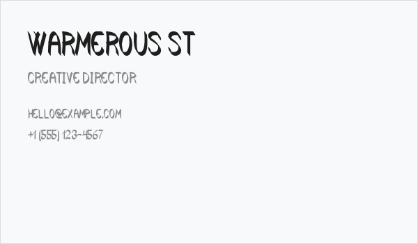 Warmerous St Business Card