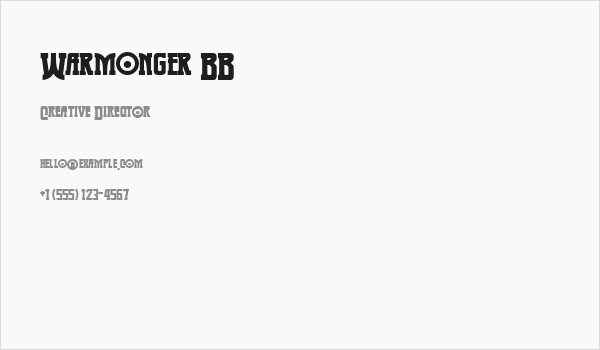 Warmonger BB Business Card