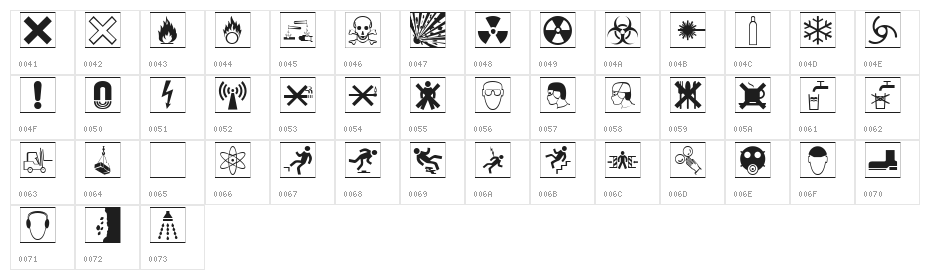 WarnSymbols3 Character Map