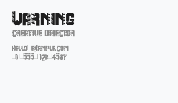 Warning Business Card