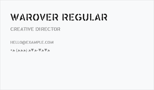 Warover Regular Business Card