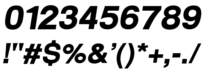Warownia Black Extended Oblique Font OTHER CHARS