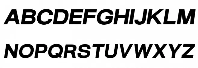 Warownia Black Extended Oblique Schriftart Groß
