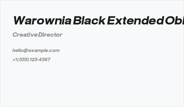 Warownia Black Extended Oblique Business Card