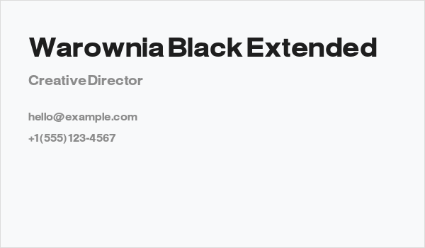 Warownia Black Extended Business Card