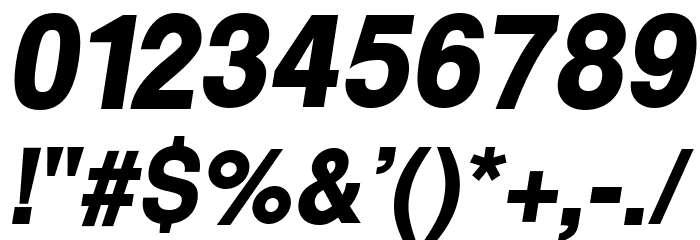Warownia Black Narrow Oblique Font OTHER CHARS