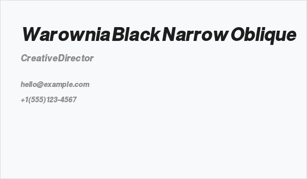 Warownia Black Narrow Oblique Business Card