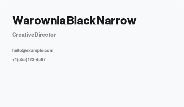 Warownia Black Narrow Business Card
