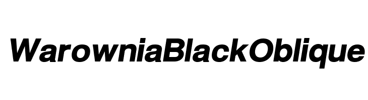 Warownia Black Oblique Font