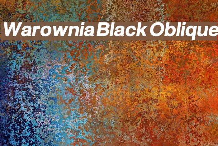 Warownia Black Oblique Font examples