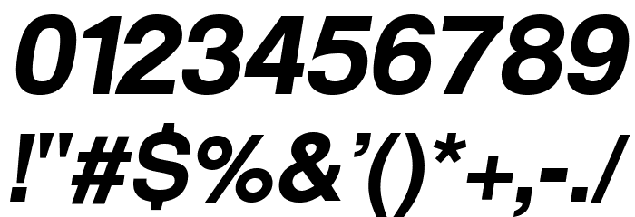 Warownia Bold Extended Oblique Font OTHER CHARS