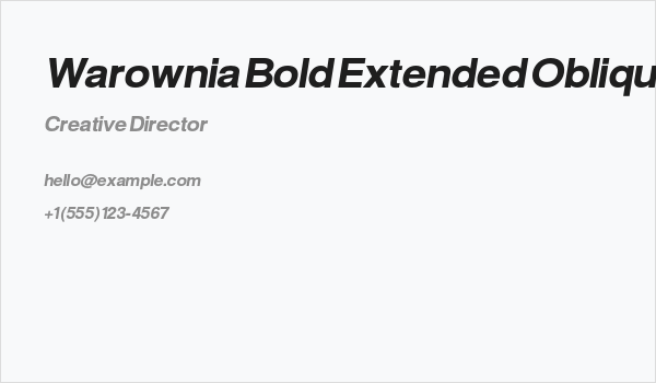 Warownia Bold Extended Oblique Business Card