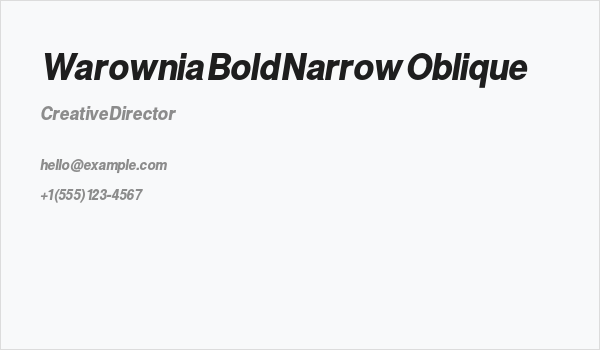 Warownia Bold Narrow Oblique Business Card