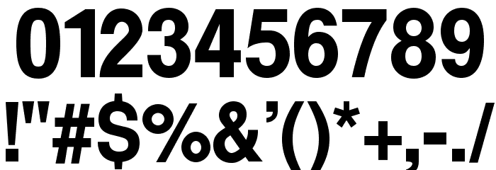 Warownia Bold Narrow Font OTHER CHARS