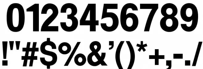 Warownia Bold Narrow Font OTHER CHARS