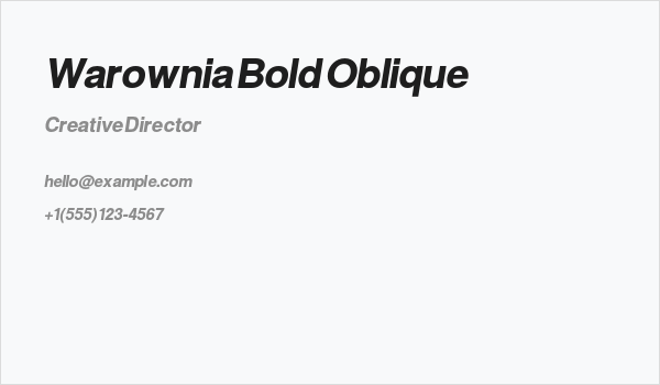 Warownia Bold Oblique Business Card