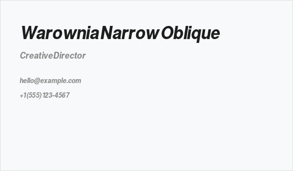 Warownia Narrow Oblique Business Card