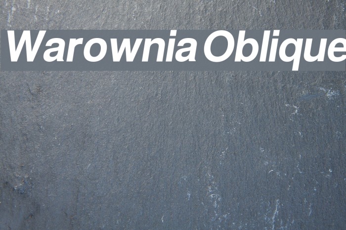 Warownia Oblique Font examples