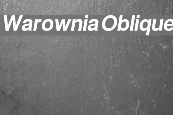 Warownia Oblique Font examples