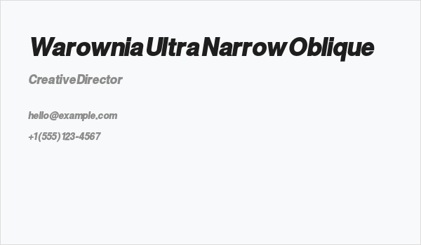 Warownia Ultra Narrow Oblique Business Card