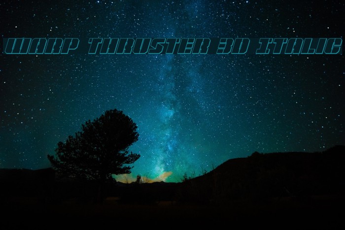 Warp Thruster 3D Italic Font examples