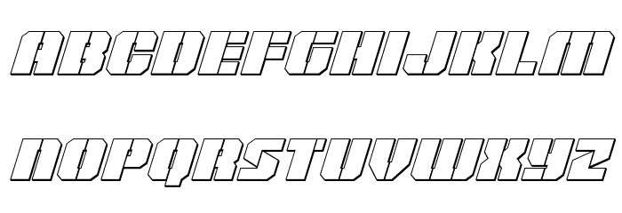 Warp Thruster 3D Italic Font LOWERCASE