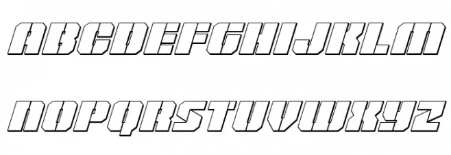 Warp Thruster 3D Italic फ़ॉन्ट लोअरकेस