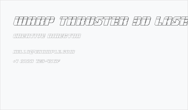 Warp Thruster 3D Laser Italic Business Card