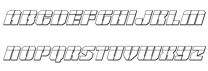 Warp Thruster 3D Laser Italic Font LOWERCASE