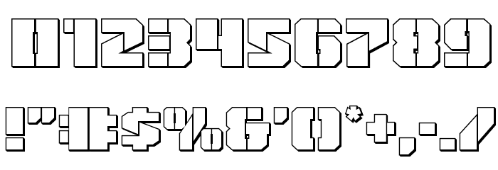 Warp Thruster 3D Regular Font OTHER CHARS