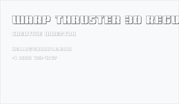 Warp Thruster 3D Regular Business Card