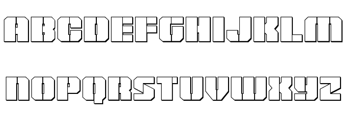Warp Thruster 3D Regular Font LOWERCASE