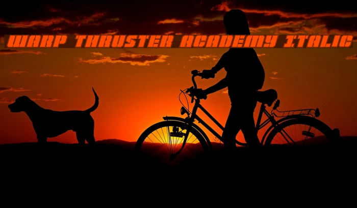 Warp Thruster Academy Italic Font examples