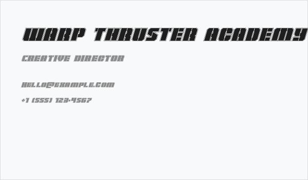 Warp Thruster Academy Italic Business Card